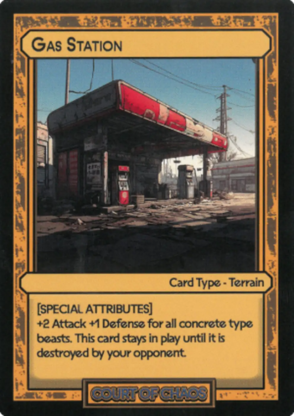 Spbp Card Gas Station #45 – Court of Chaos | Booster Pack | HoloHoard
