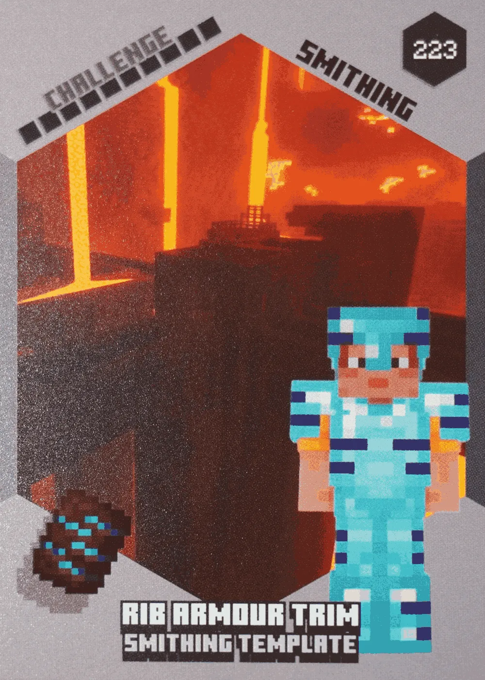Minecraft Rib Design Rib Armour Trim Smithing Template #223 | Panini Minecraft Challenges